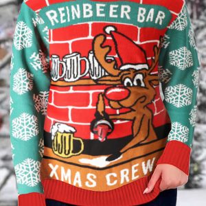 Womens Retro Juice Beverage Dispenser Ugly Christmas Sweater