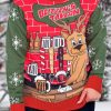 Womens Retro Juice Beverage Dispenser Ugly Christmas Sweatshirt