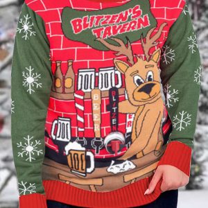Womens Retro Juice Beverage Dispenser Ugly Christmas Sweatshirt