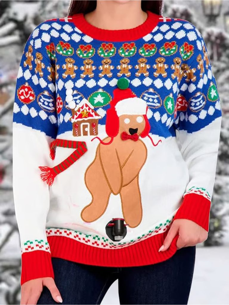 Womens Retro Juice Machine Ugly Christmas Sweater