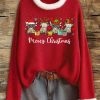 Womens Santa Claus Printed Ugly Sweatshirt