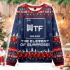 Wtf The Element of Surprise Funny Science Ugly Christmas Sweater