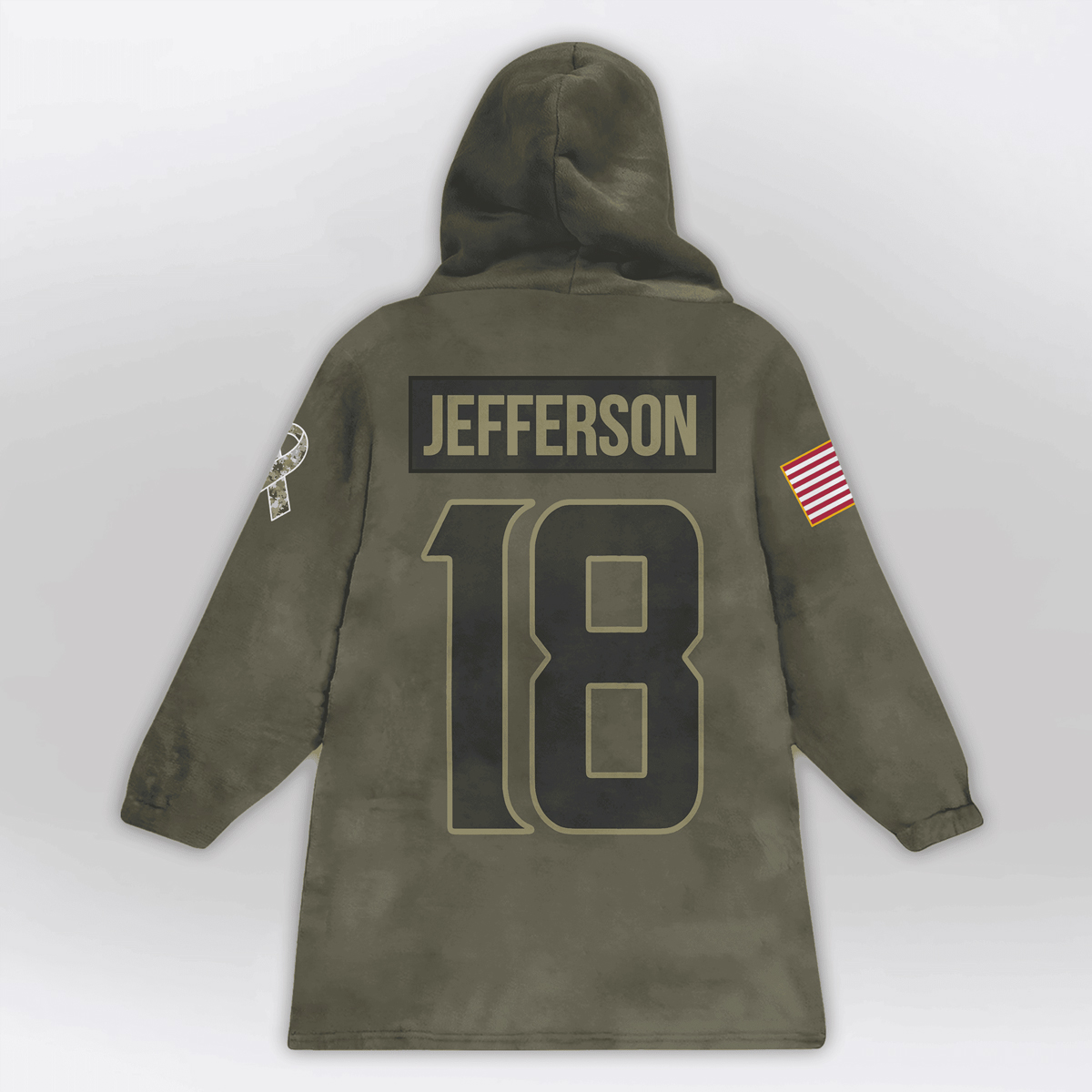 Jefferson 18 Vikings Football Unisex Blanket Hoodie 2