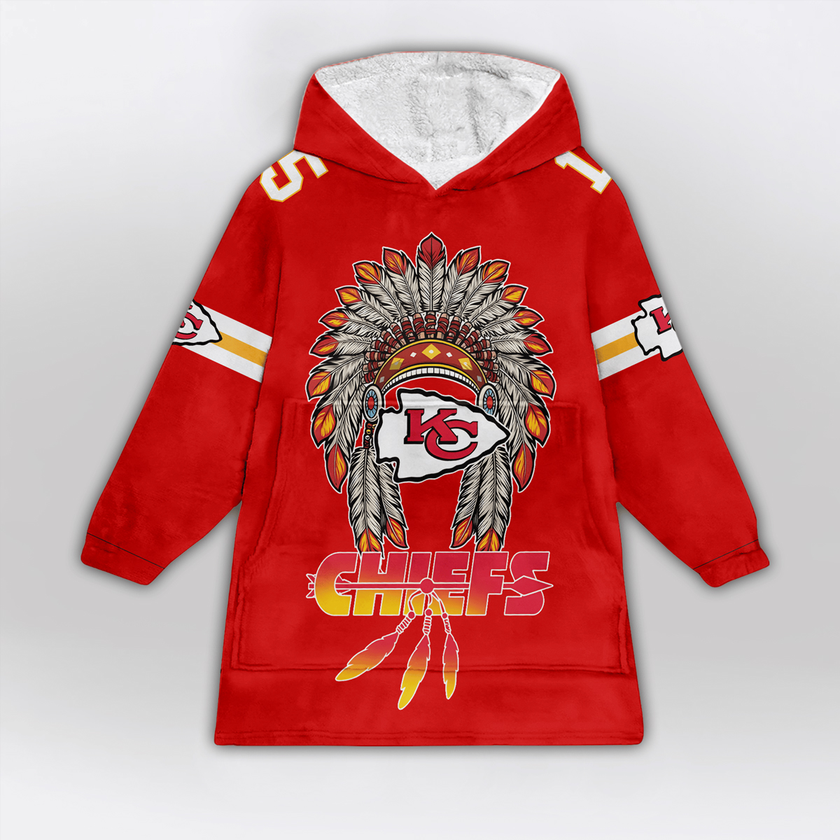 Mahomes 15 Chiefs Football Unisex Blanket Hoodie 2