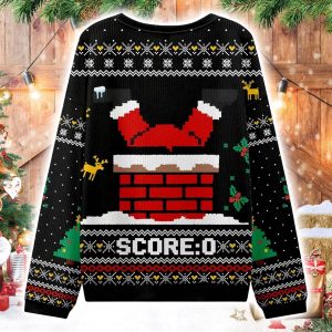 Santa Claus Fell Into The Chimney Christmas Ugly Sweater 1