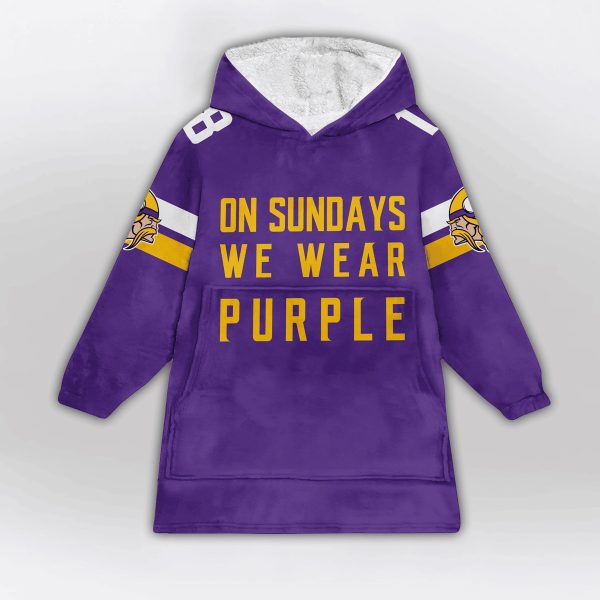 Jefferson 18 Minnesota Football Unisex Blanket Hoodie