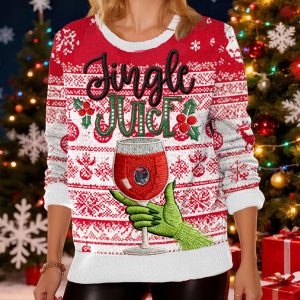Womens Christmas Drink Up Bitches Drink Dispenser Sweatshirt