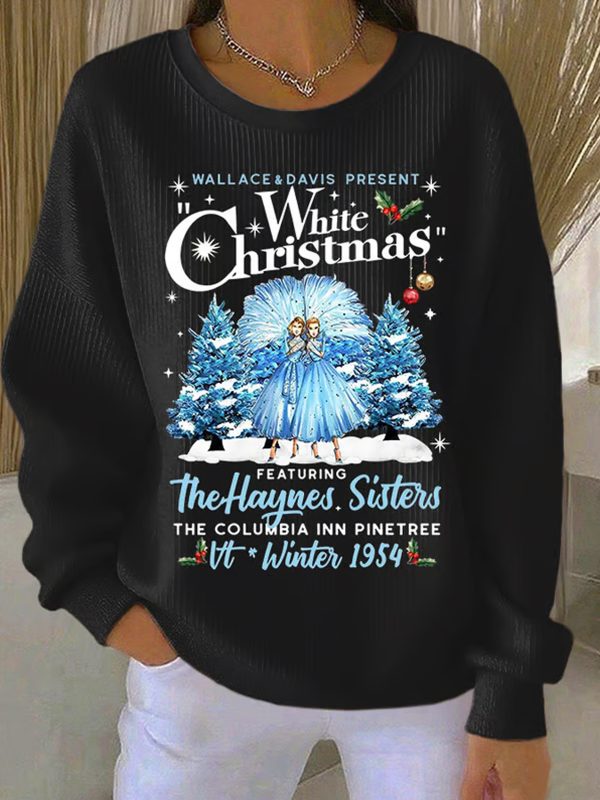 Womens Christmas Print Casual Sweatshirt