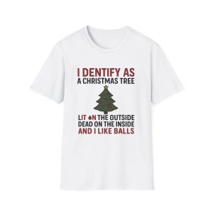 I Identify As A Christmas Tree Lit On The Outside Shirt