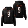 Bengals Joe Burrow 9 Waffle Hoodie 1