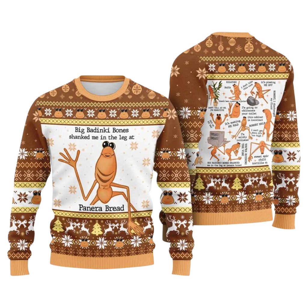 Big Badinki Bones Panera Bread Marcus The Worm Ugly Holiday Sweater