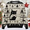 Black Cat Biting Christmas Ugly Sweater