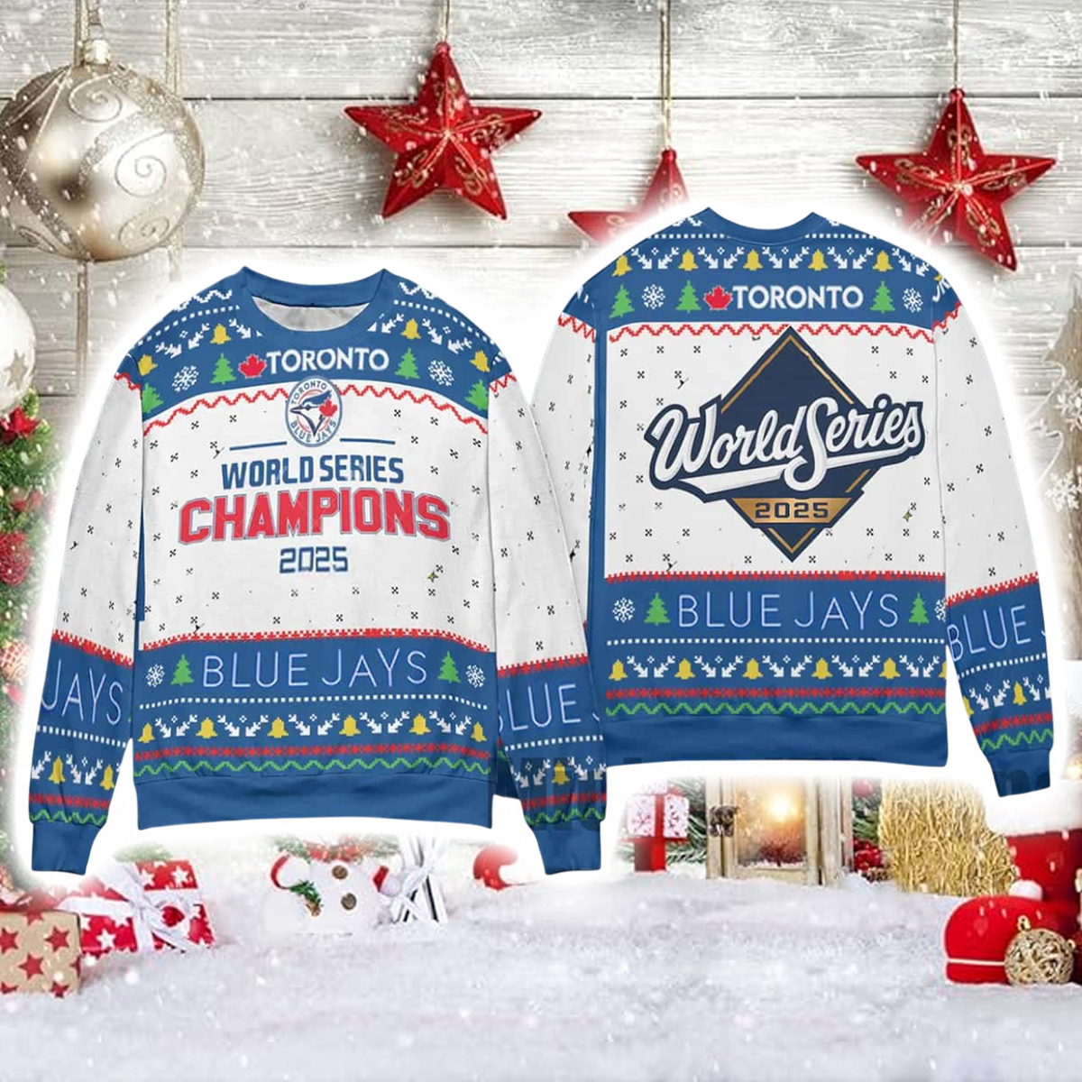 Blue Jays World Series Champions 2025 Christmas Ugly Sweater 1