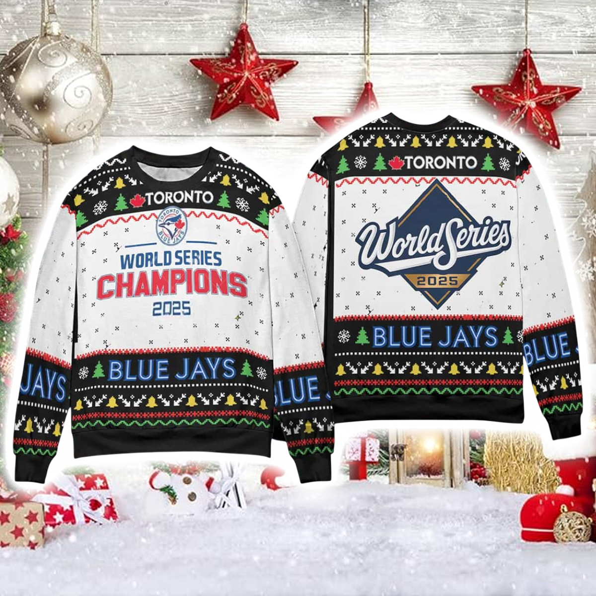 Blue Jays World Series Champions 2025 Christmas Ugly Sweater 3