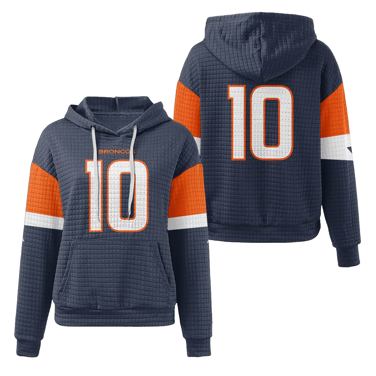 Broncos Bo Nix 10 Waffle Hoodie