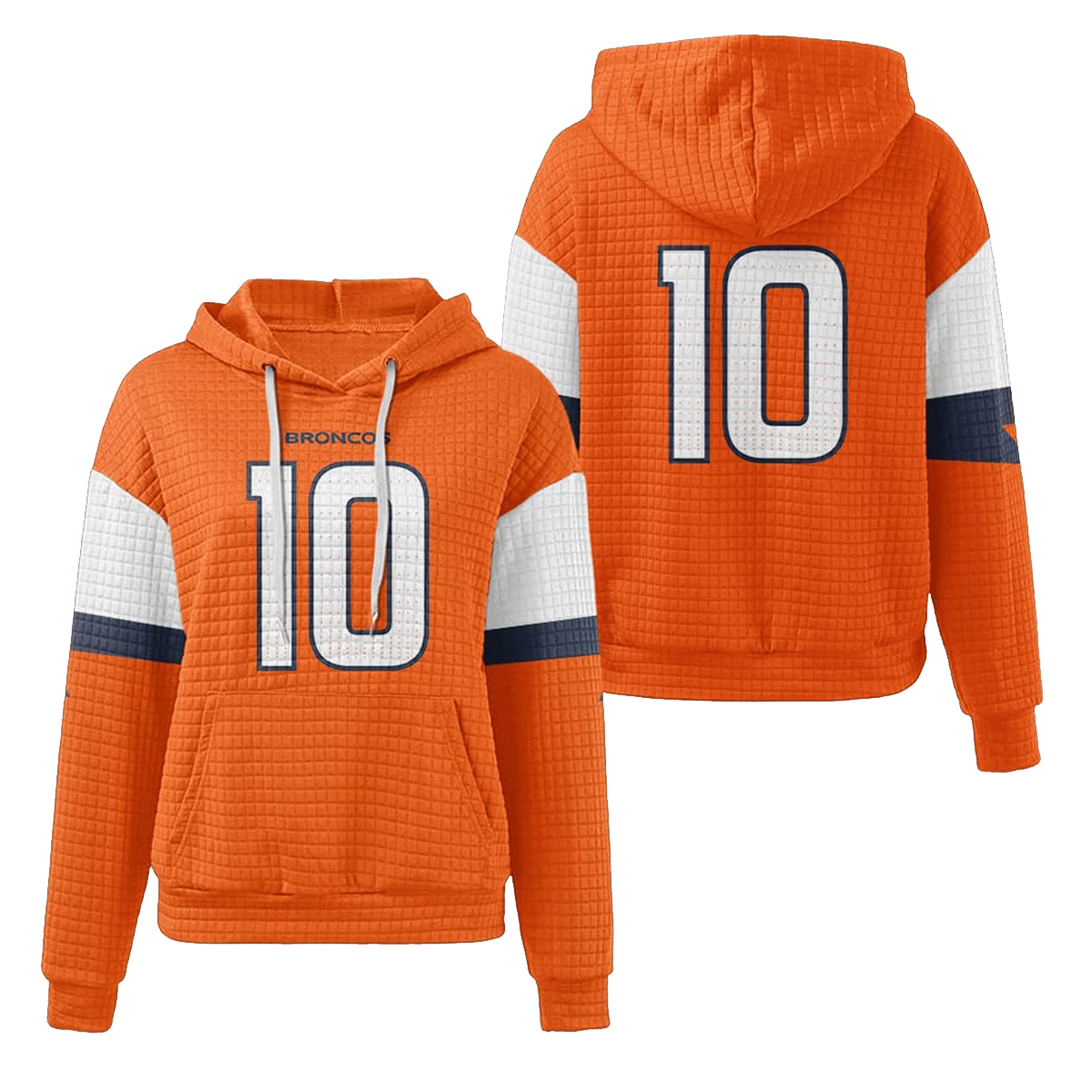 Broncos Bo Nix 10 Waffle Hoodie