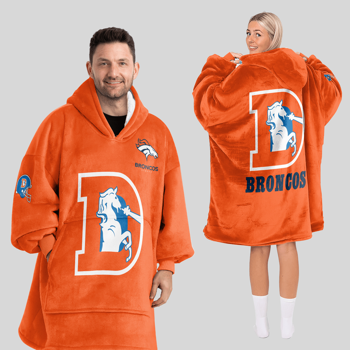 Broncos Football Unisex Blanket Hoodie