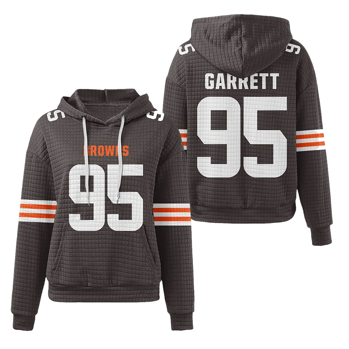 Browns Myles Garrett 95 Waffle Hoodie