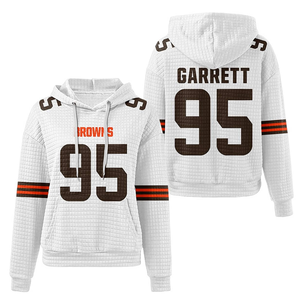 Browns Myles Garrett 95 Waffle Hoodie