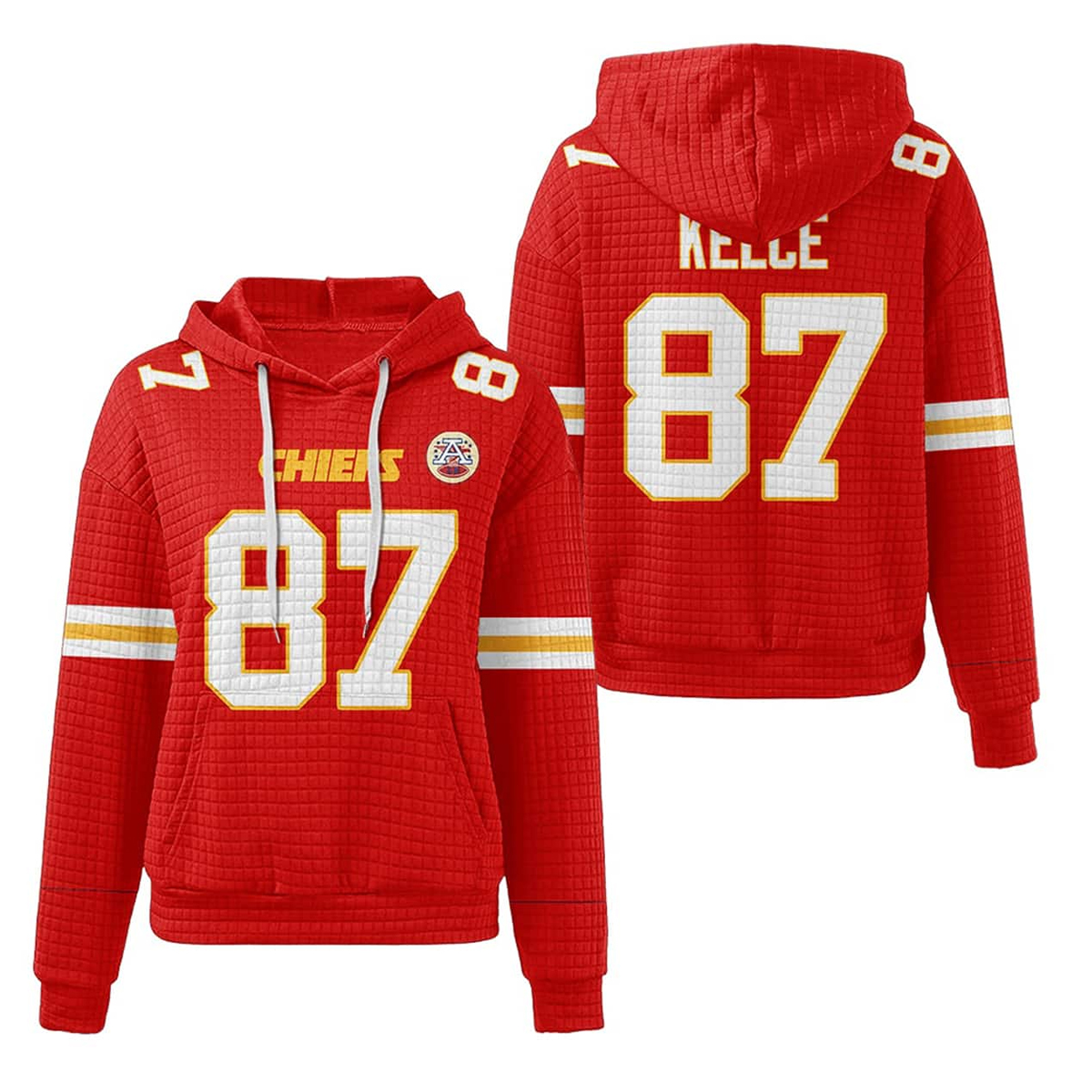 Chiefs Jason Kelce 87 Waffle Hoodie