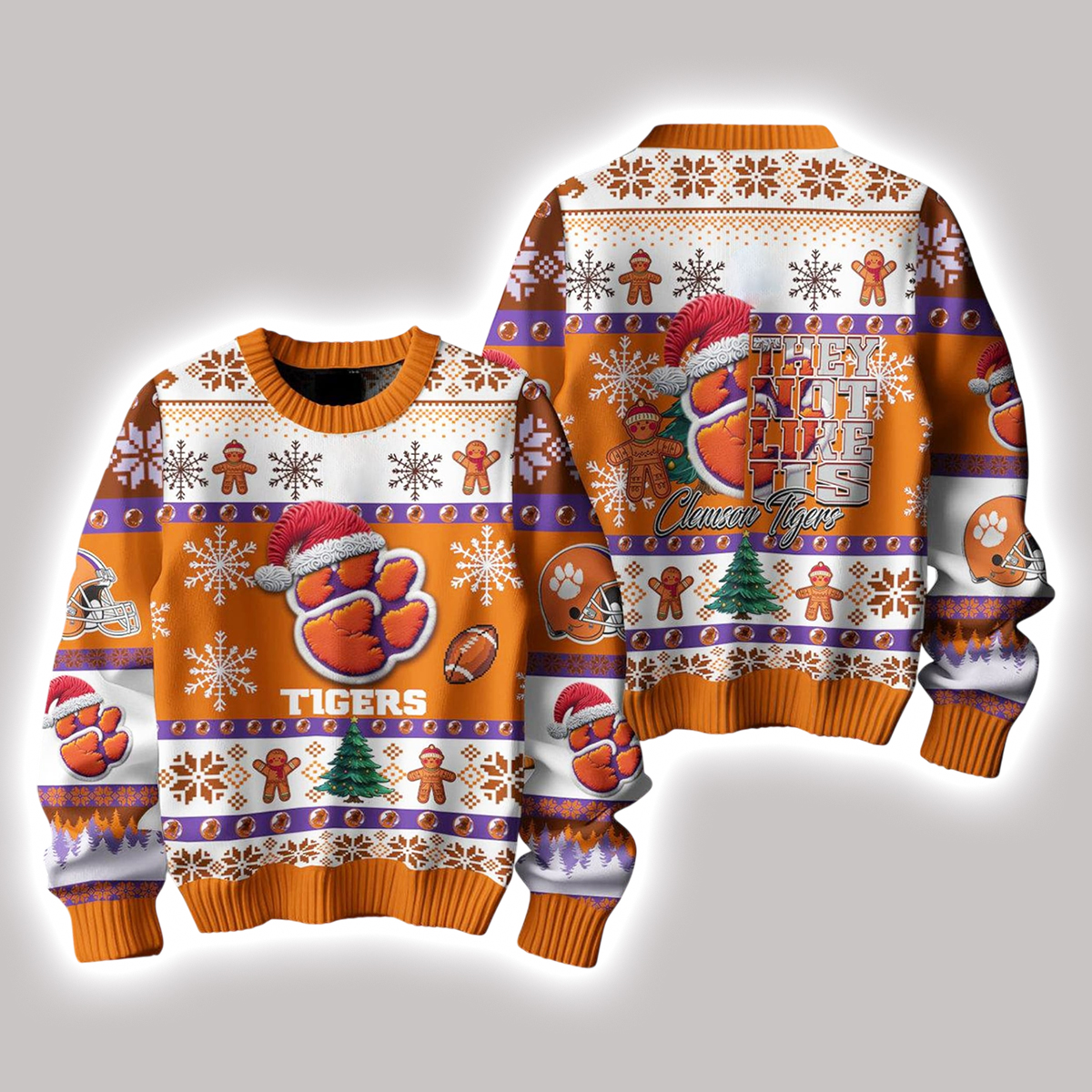 Clemson Tigers They Not Like Us Christmas Ugly Sweater
