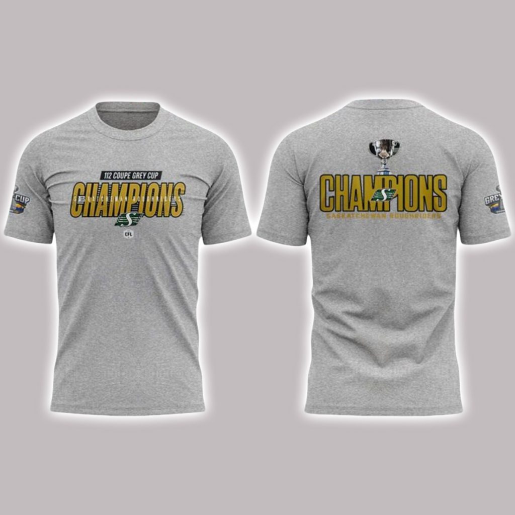 Cup Champion Saskatchewan Roughriders 112 Grey 2025 Shirt