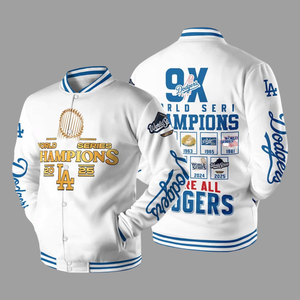 Dodgers 9X World Series Champions 2025 Baseball Jacket