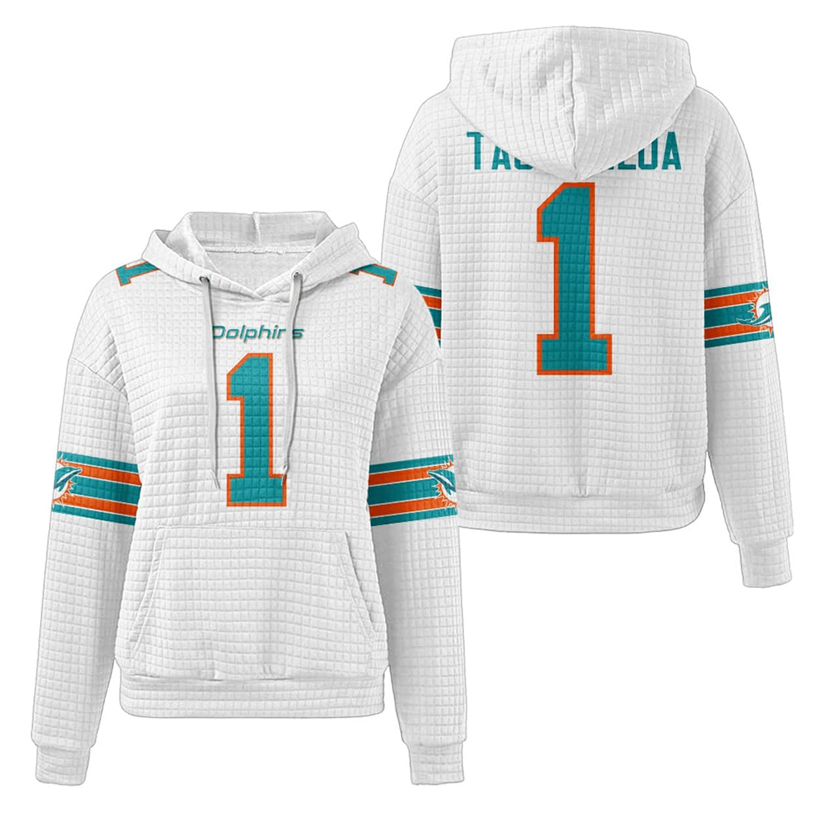Dolphins Tua Tagovailoa 1 Waffle Hoodie