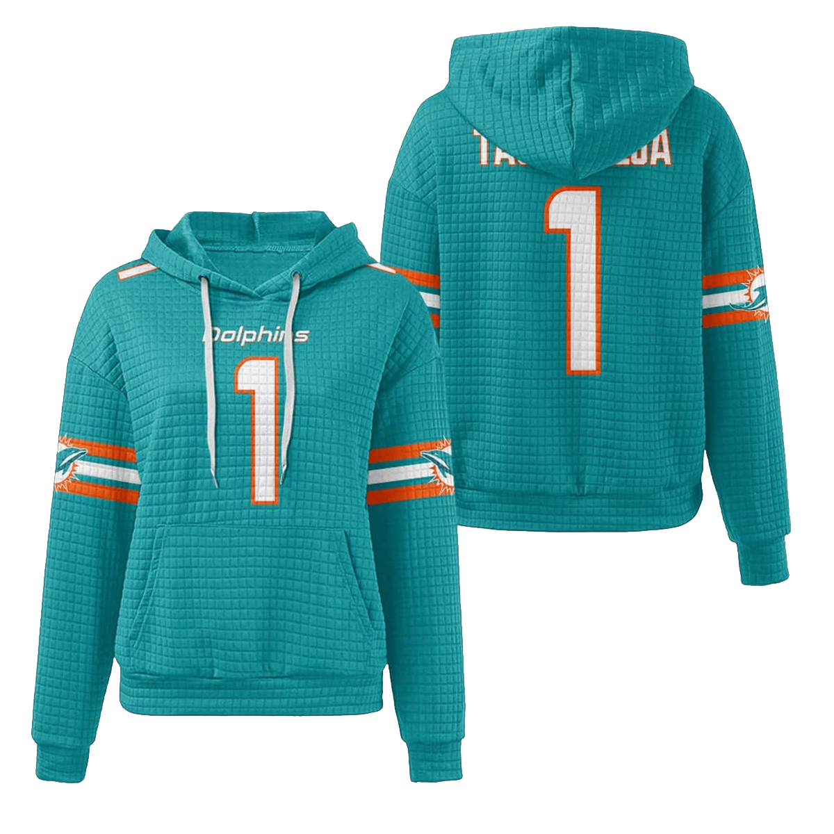 Dolphins Tua Tagovailoa 1 Waffle Hoodie