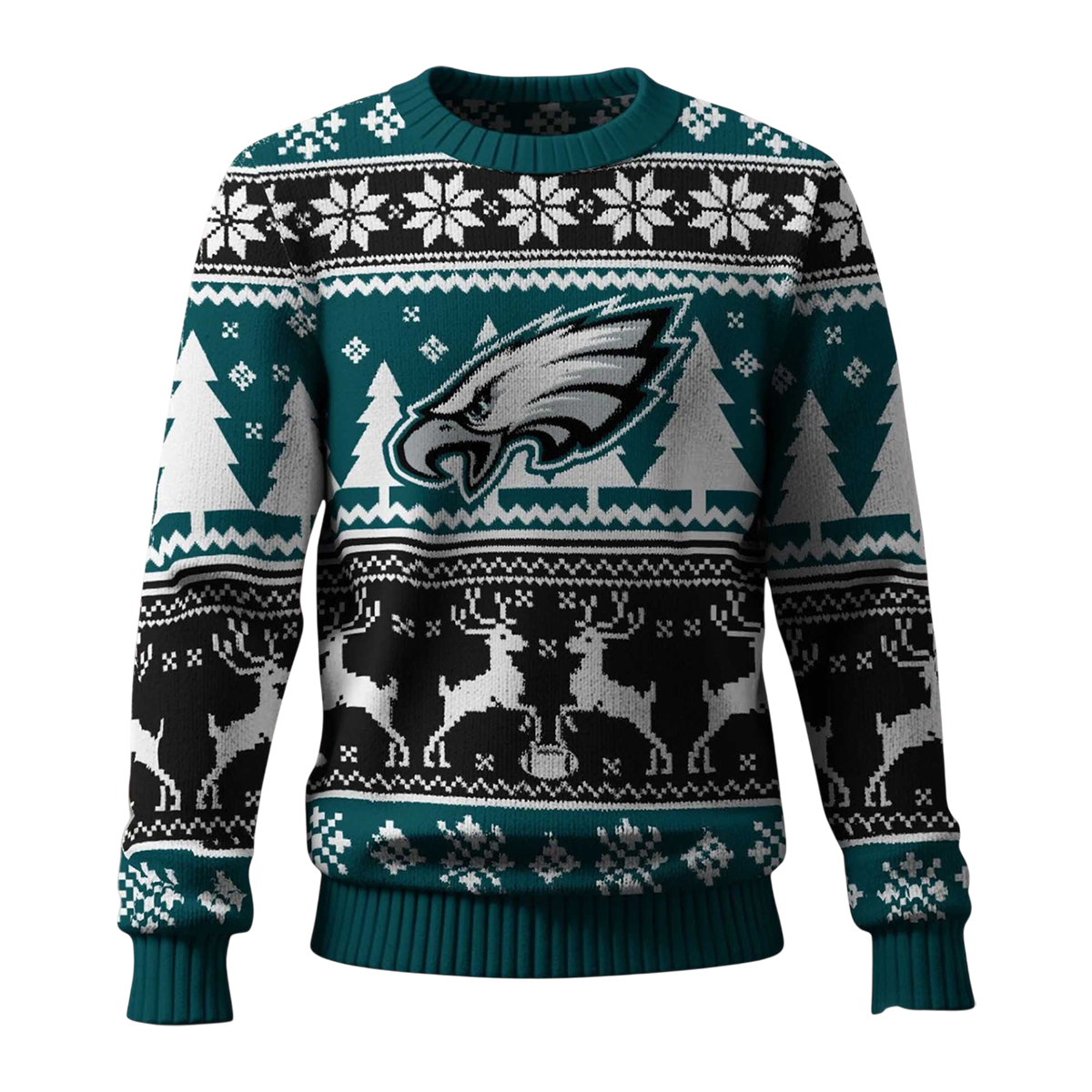 Eagles Reindeer Football Christmas Ugly Sweater 1