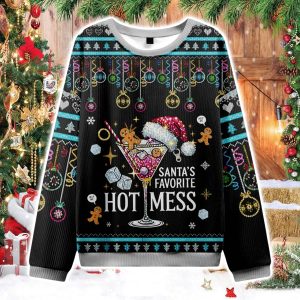 Santa's Favorite Hot Mess Christmas Ugly Sweater