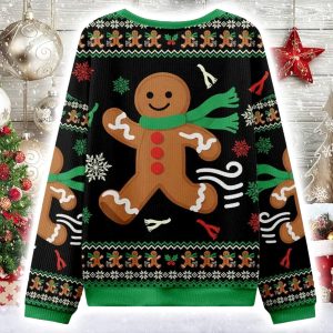 Running Gingerbread Man Christmas Ugly Sweater