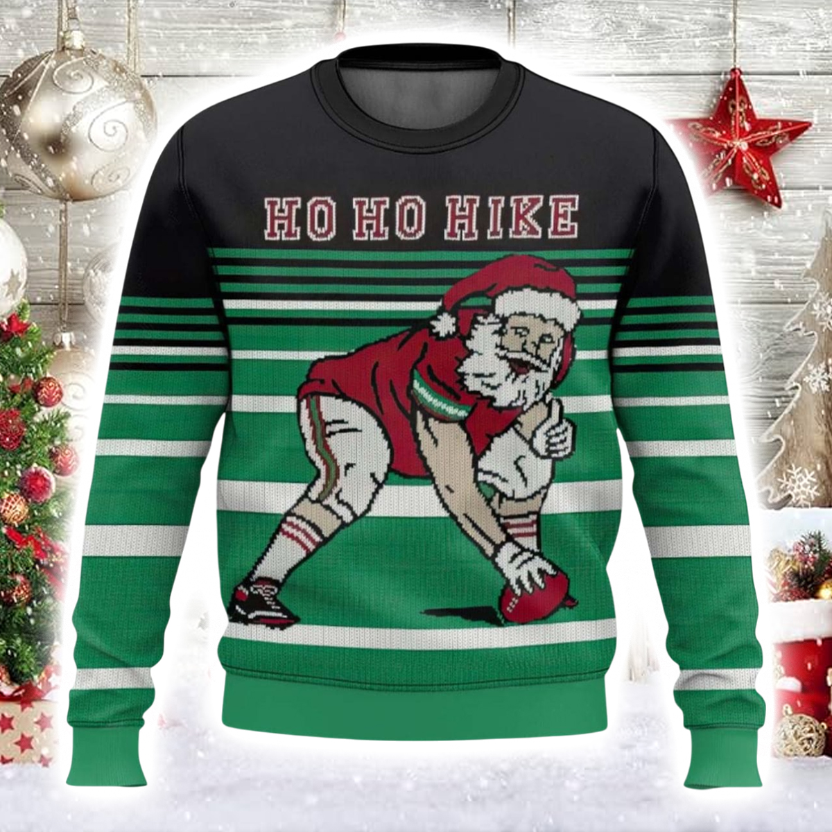 Football Santa Ugly Christmas Sweater