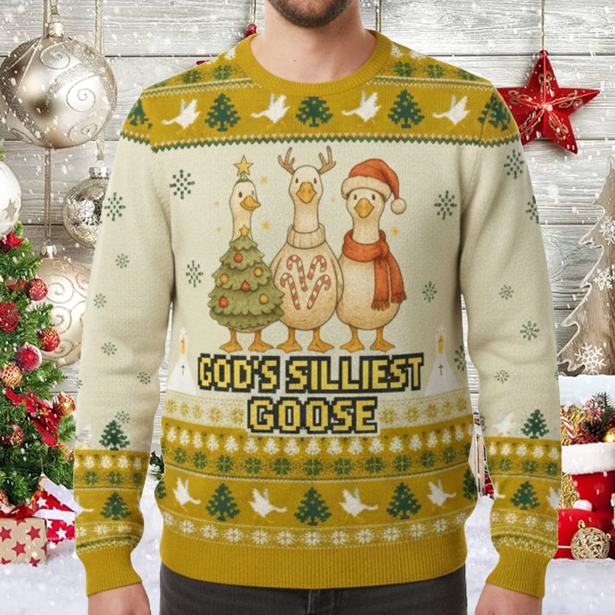 God's Silliest Goose Ugly Christmas Sweater