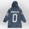 Gonzalez 0 New England Football Unisex Blanket Hoodie 2