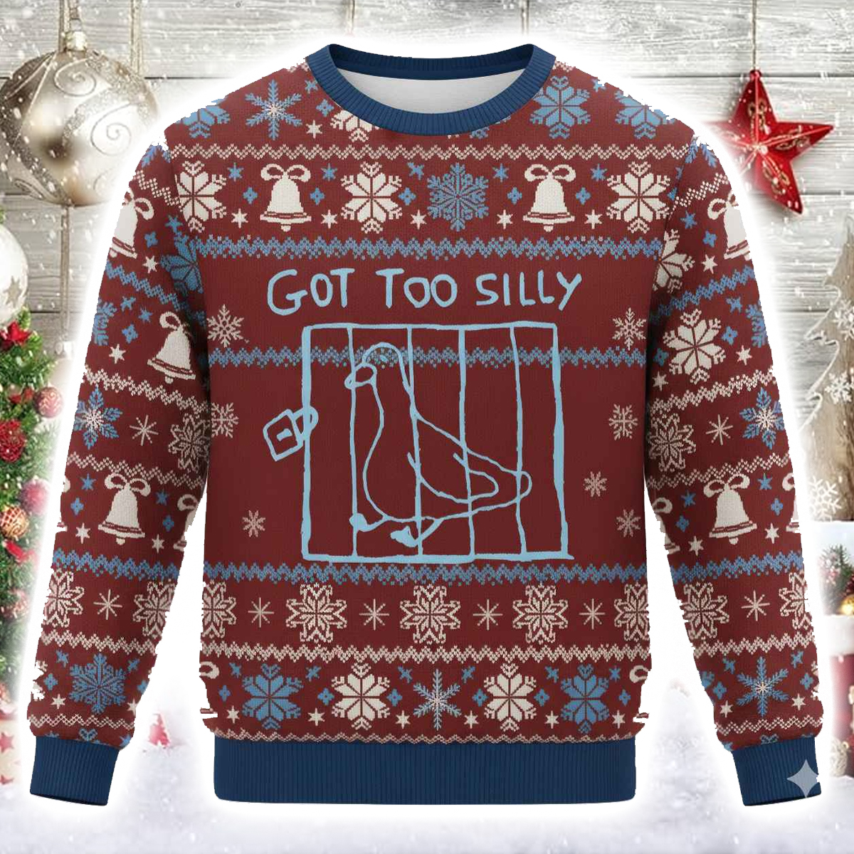 Got Too Silly Meme Christmas Ugly Sweater