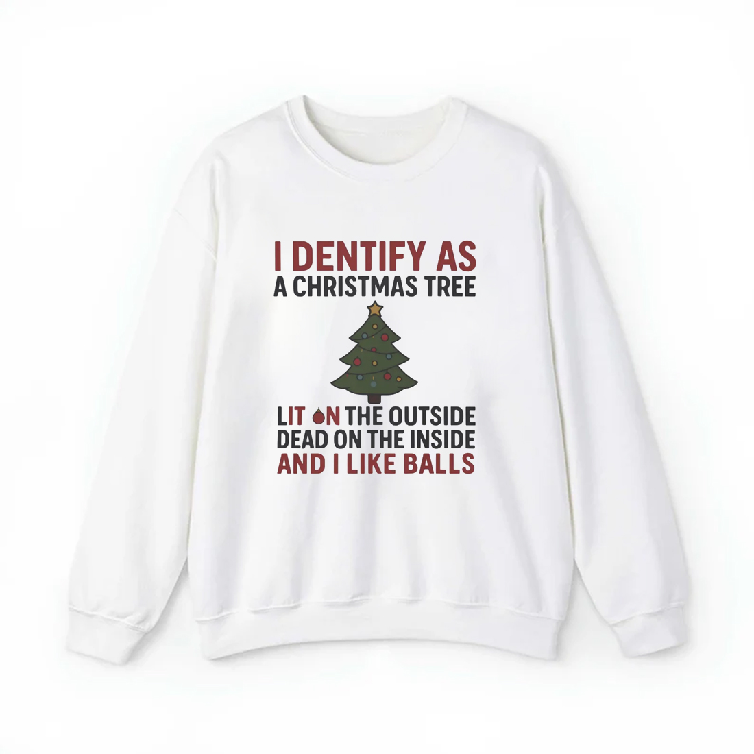 I Identify As A Christmas Tree Lit On The Outside Shirt 1