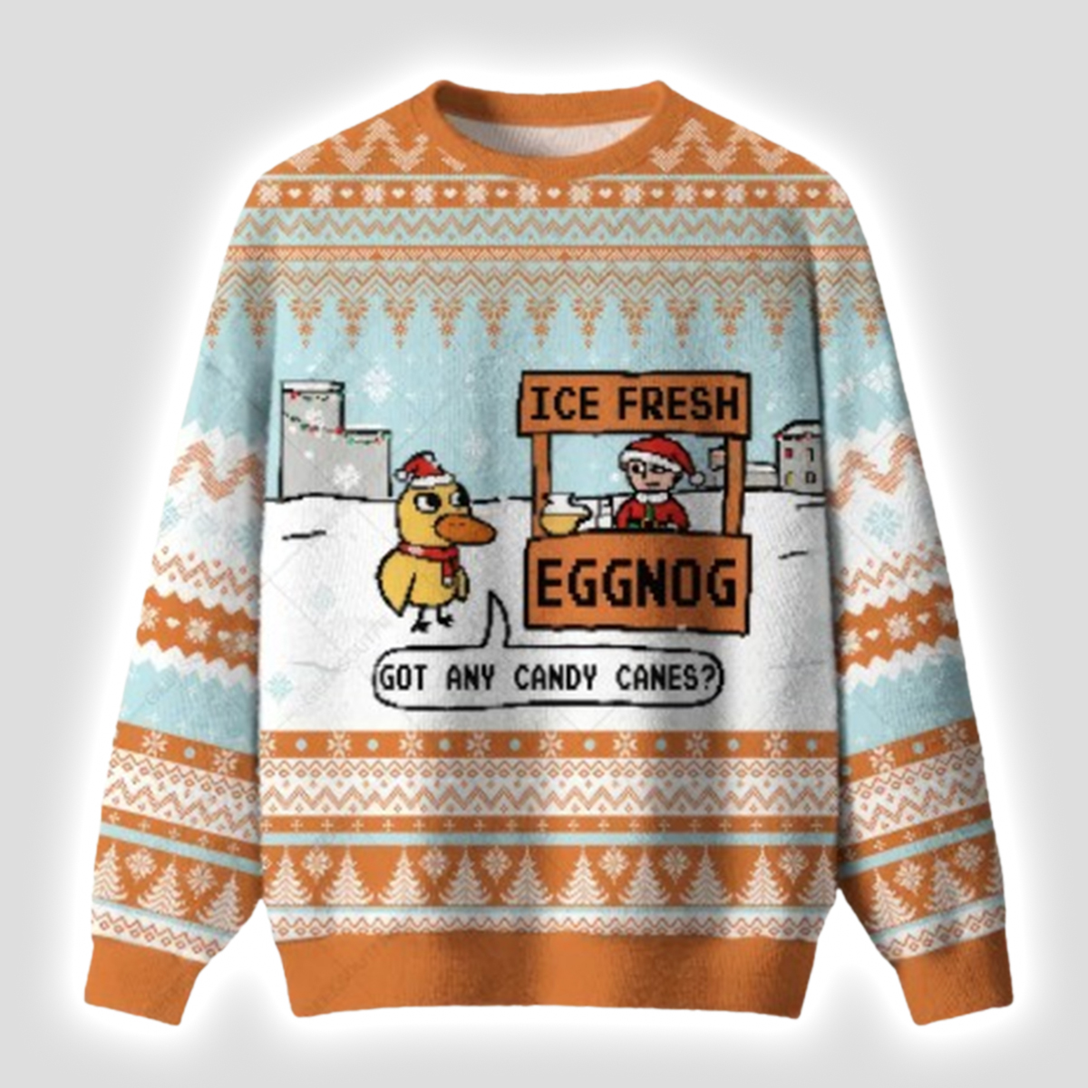 Ice Fresh Eggnog Got Any Candy Canes Ugly Holiday Sweater