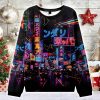 Japanese Street Scene Christmas Ugly Sweater