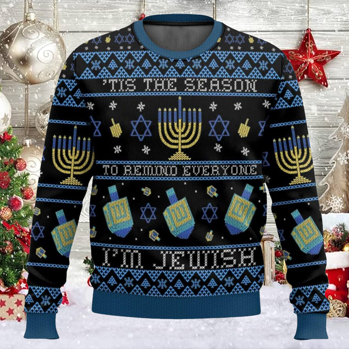 Jewish Hanukkah Ugly Christmas Sweater