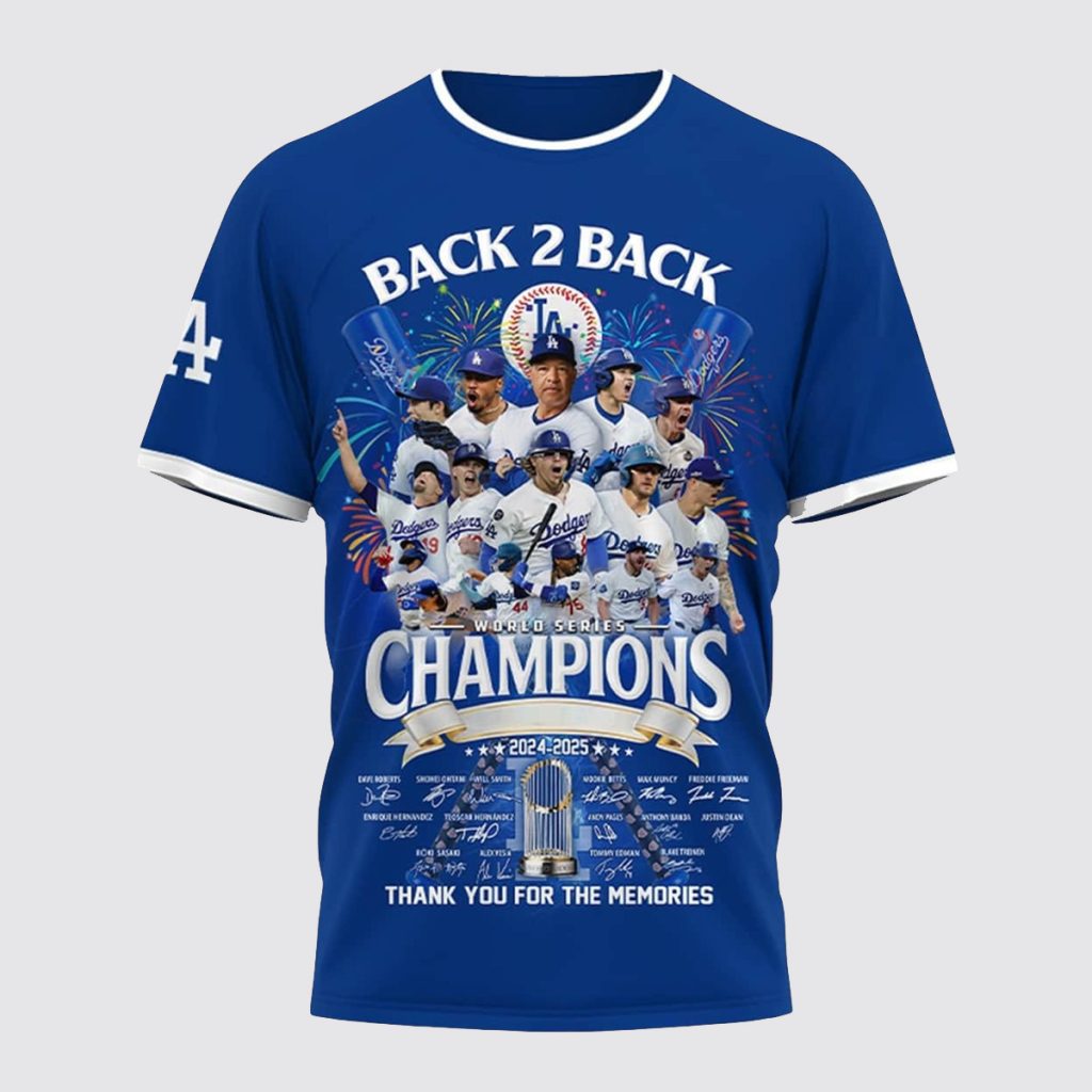 LA Dodgers Back 2 Back World Series Champions 2024 2025 Shirt
