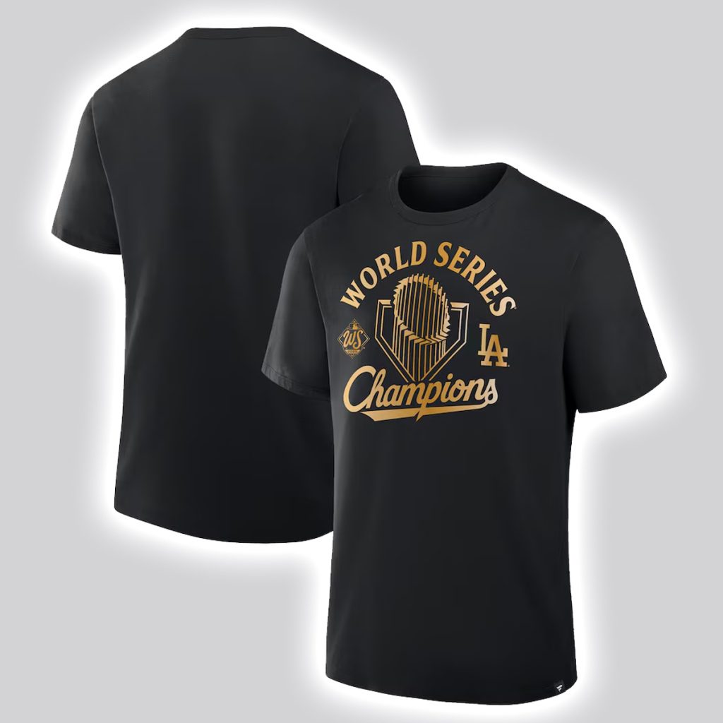 LA Dodgers Black 2025 World Series Champions T Shirt