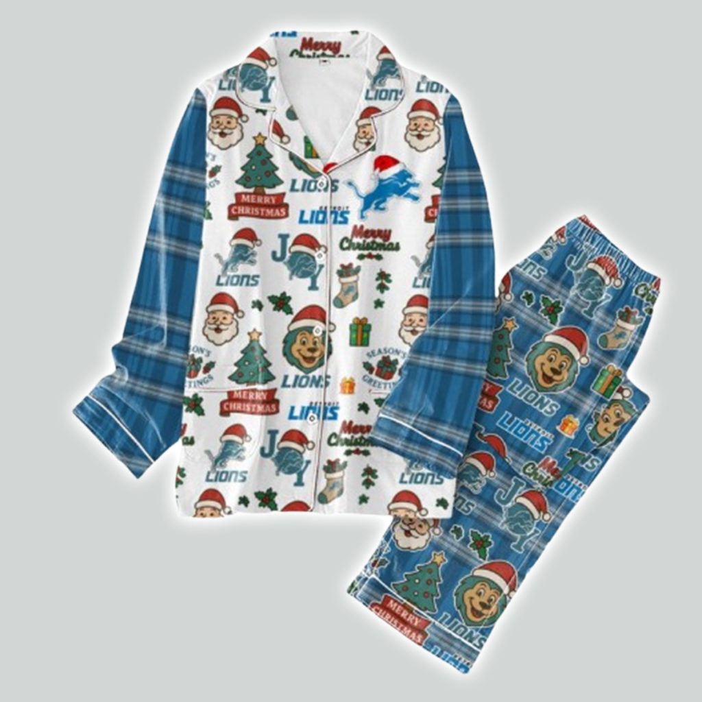 Lions Football Christmas Pajamas Set