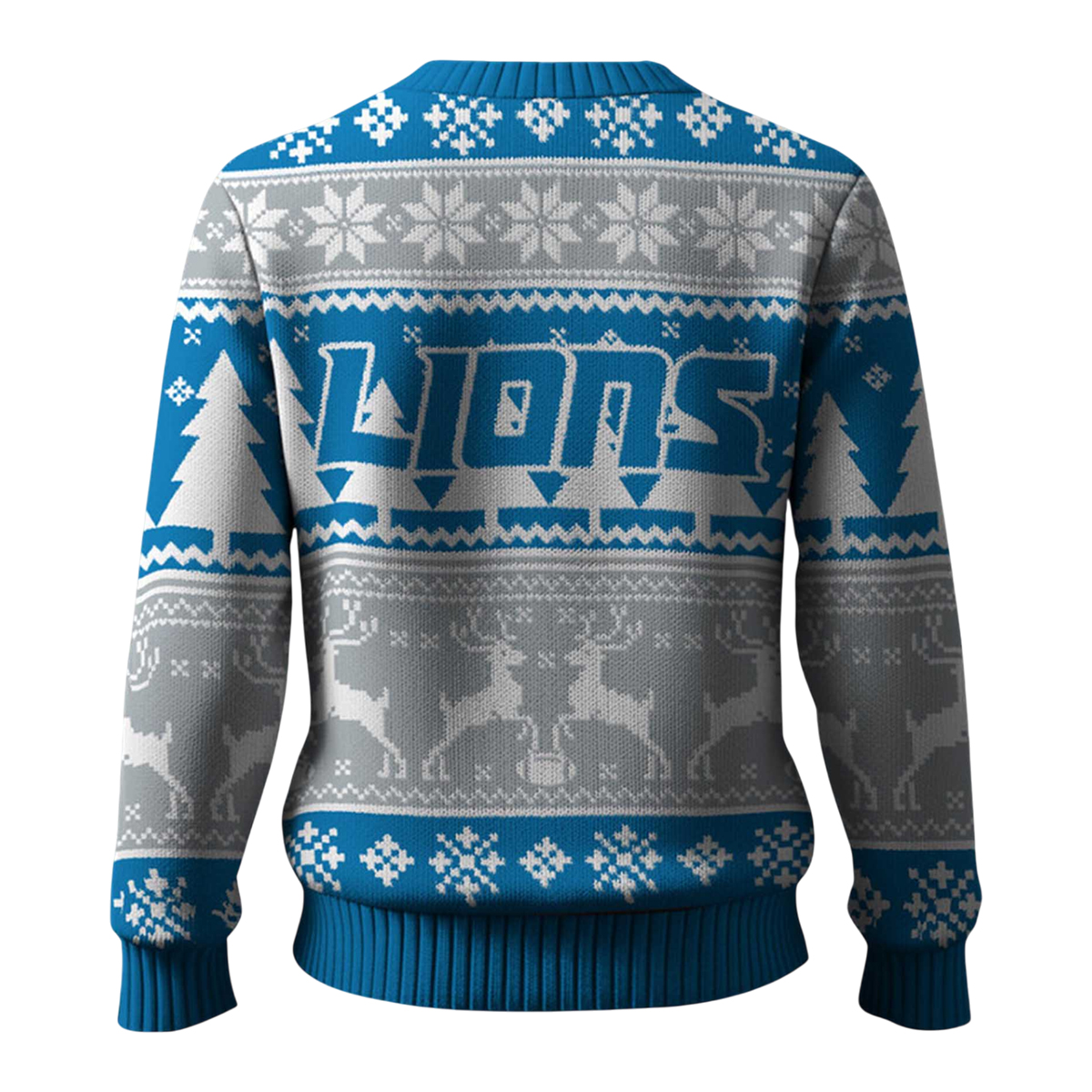 Lions Reindeer Football Christmas Ugly Sweater