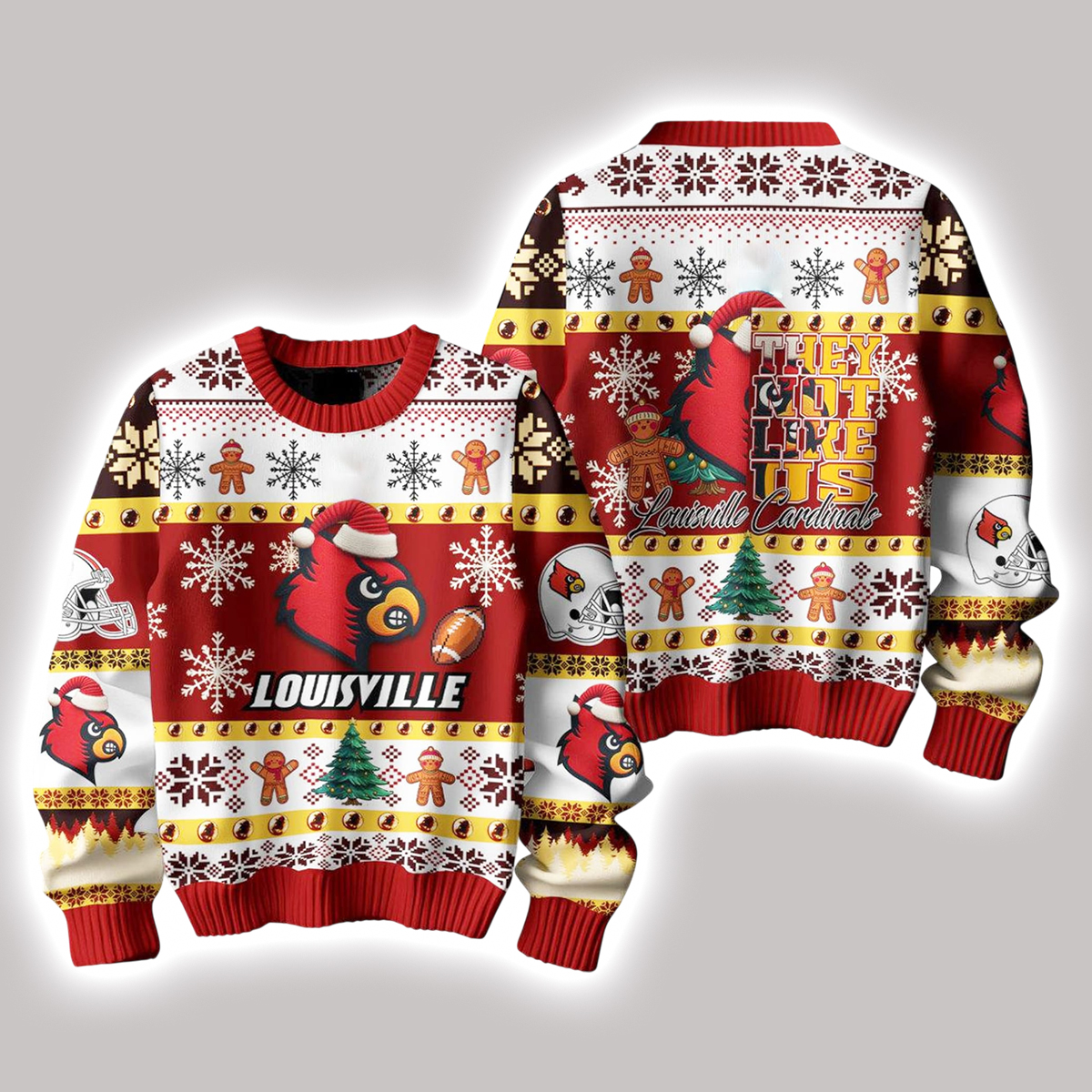 Louisville Cardinals They Not Like Us Christmas Ugly Sweater