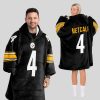 Metcalf 4 Pittsburgh Football Unisex Blanket Hoodie