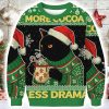 More Cocoa Less Drama Cat Meme Christmas Ugly Sweater