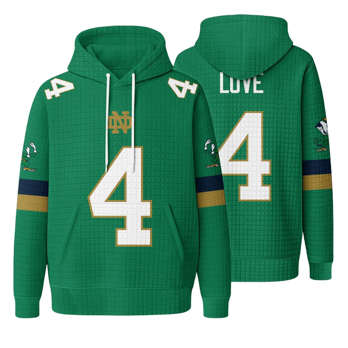 Notre Dame Football Love 4 Waffle Hoodie