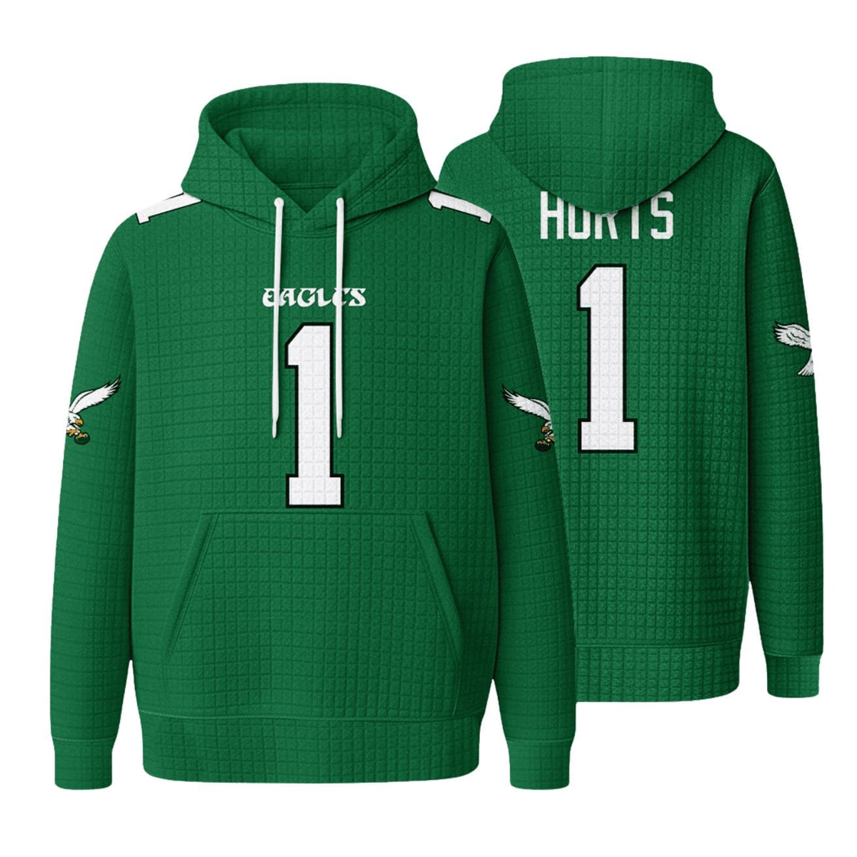 Philadelphia Football Hurts 1 Waffle Hoodie