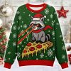 Pizza Raccoon Monster Christmas Ugly Sweater